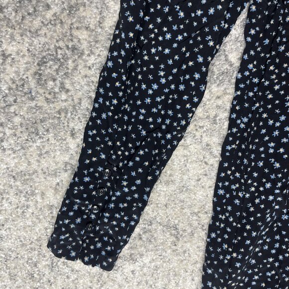 Madewell Dress Womens 8 Floral Long Sleeve Mini Lenzing Viscose Button Front - Picture 11 of 11